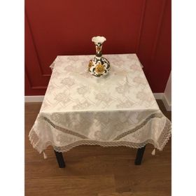 Finezza 110x160 cm Duygu Jakar Kumaş Güpürlü Krem Masa Örtüsü