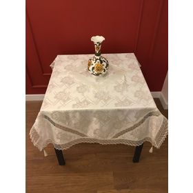 Finezza 110x160 cm Duygu Jakar Kumaş Güpürlü Krem Masa Örtüsü