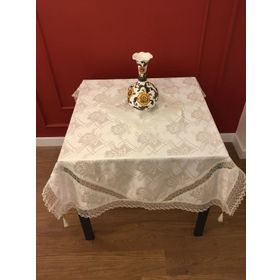 Finezza 110x160 cm Duygu Jakar Kumaş Güpürlü Krem Masa Örtüsü