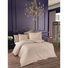Finezza 1178 200x220 cm 6 Parça Krem Bella Bambu Jakar Kumaş Bej Çift Kişilik Nevresim Takımı