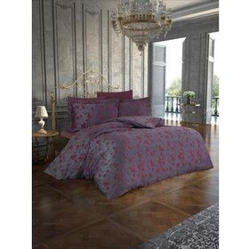 Finezza 1186 6 Parça Rita Bambu Jakar Kumaş Bordo Çift Kişilik Nevresim Takımı
