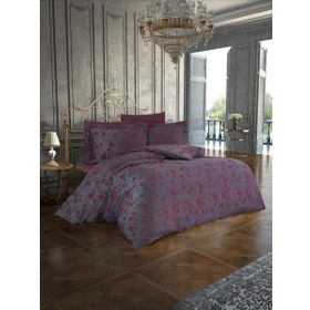 Finezza 1186 6 Parça Rita Bambu Jakar Kumaş Bordo Çift Kişilik Nevresim Takımı
