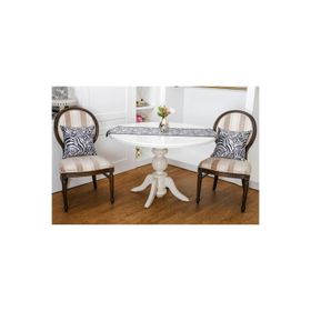 Finezza 1377 3 Parça Siyah Beyaz Kumaşlı Zebra Baskılı Runner ve Kırlent Seti