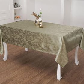Finezza 140x200 cm Kristal Jakar Süet Kumaş Haki Dikdörtgen Masa Örtüsü
