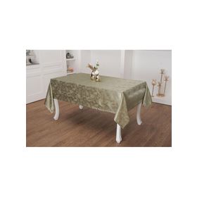 Finezza 140x200 cm Kristal Jakar Süet Kumaş Haki Dikdörtgen Masa Örtüsü