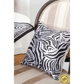 Finezza 1434 2 Adet 45x45 cm Siyah Beyaz Zebra Baskılı Kumaş Kırlent Kılıfı