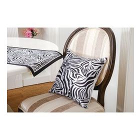 Finezza 1442 45x45 cm Siyah Beyaz Zebra Baskılı Kumaş Kırlent Kılıfı