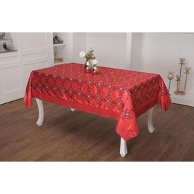 Finezza 150x200 cm İncili İpek Saten kumaş Kırmızı Masa Örtüsü