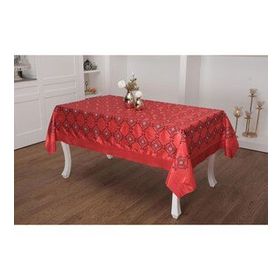 Finezza 150x200 cm İncili İpek Saten kumaş Kırmızı Masa Örtüsü