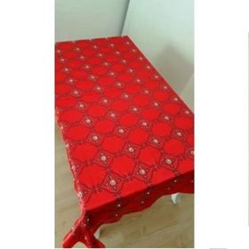 Finezza 150x200 cm İncili İpek Saten kumaş Kırmızı Masa Örtüsü
