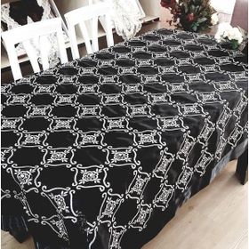 Finezza 150x200 cm İncili İpek Saten kumaş Siyah Masa Örtüsü