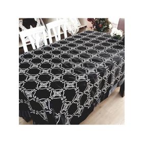 Finezza 150x200 cm İncili İpek Saten kumaş Siyah Masa Örtüsü