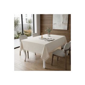 Finezza 150x210 cm Asos Keten Polyester Jakarlı Kumaş Krem Masa Örtüsü