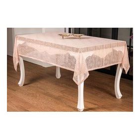 Finezza 155x220 cm Ayçiçeği Lüx Raşel Dantel Pembe Masa Örtüsü