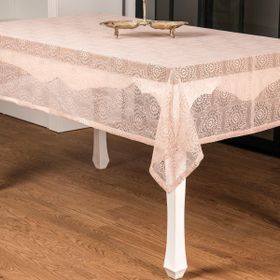 Finezza 155x220 cm Ayçiçeği Lüx Raşel Dantel Pembe Masa Örtüsü