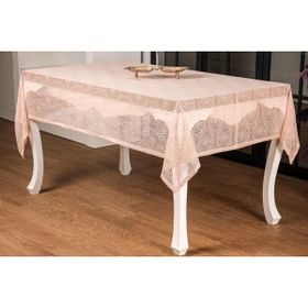 Finezza 155x220 cm Ayçiçeği Lüx Raşel Dantel Pembe Masa Örtüsü