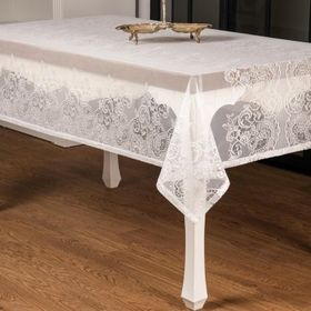 Finezza 155x220 cm Orkide Lüx Raşel Dantel Krem Masa Örtüsü