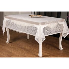 Finezza 155x220 cm Orkide Lüx Raşel Dantel Krem Masa Örtüsü