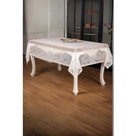 Finezza 155x220 cm Orkide Lüx Raşel Dantel Krem Masa Örtüsü