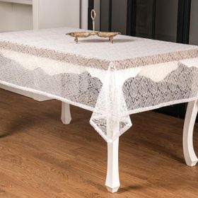 Finezza 155x220 cm Şal Lüx Raşel Dantel Krem Masa Örtüsü