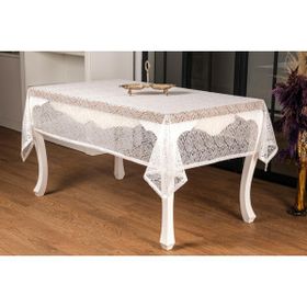 Finezza 155x220 cm Şal Lüx Raşel Dantel Krem Masa Örtüsü