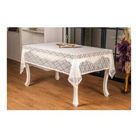 Finezza 155x220 cm Yonca Lüx Raşel Dantel Krem Masa Örtüsü