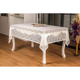 Finezza 155x220 cm Yonca Lüx Raşel Dantel Krem Masa Örtüsü