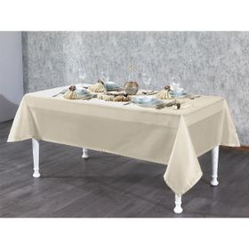 Finezza 160x220 cm 17 Parça 8 Kişilik Kristal Monoray Kumaş Bej Sofra Takımı