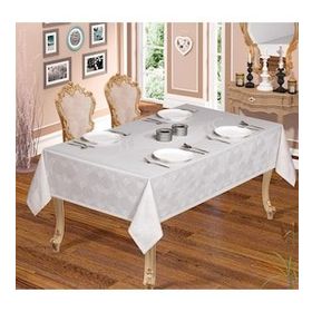 Finezza 160x220 cm Aslı Lüx Jakar Polycotton Kumaş Gri Masa Örtüsü