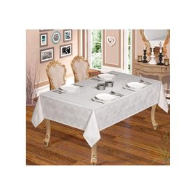 Finezza 160x220 cm Aslı Lüx Jakar Polycotton Kumaş Gri Masa Örtüsü