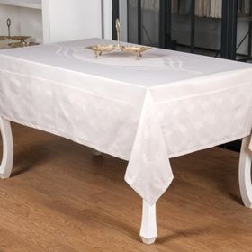 Finezza 160x220 cm Aslı Lüx Jakar Polycotton TP Gri Masa Örtüsü