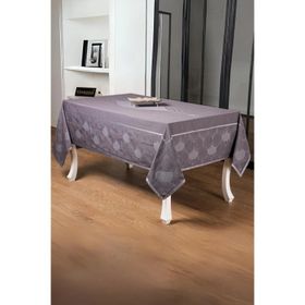 Finezza 160x220 cm Aslı Lüx Jakar Polycotton TP Kumaş Füme Masa Örtüsü