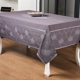 Finezza 160x220 cm Aslı Lüx Jakar Polycotton TP Kumaş Füme Masa Örtüsü