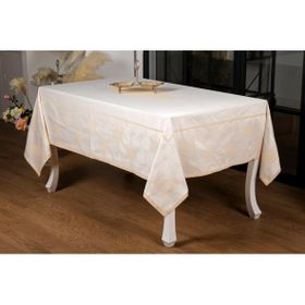 Finezza 160x220 cm Aslı Lüx Jakar TP Polycotton Kumaş Bej Masa Örtüsü