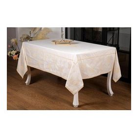 Finezza 160x220 cm Aslı Lüx Jakar TP Polycotton Kumaş Bej Masa Örtüsü