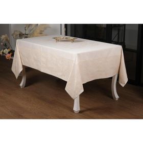 Finezza 160x220 cm Ayda Lüx Jakar Polycotton Bej TP Kumaş Masa Örtüsü