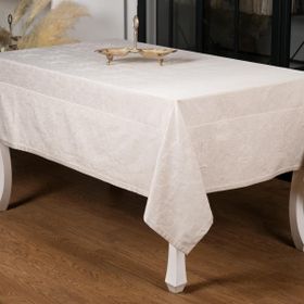 Finezza 160x220 cm Ayda Lüx Jakar Polycotton Gri TP Kumaş Masa Örtüsü
