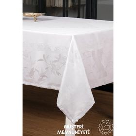 Finezza 160x220 cm Çınar Lüx Jakar Bambu Kumaş Gri Masa Örtüsü