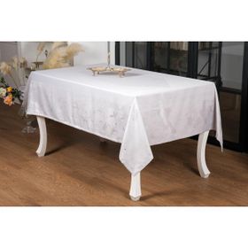 Finezza 160x220 cm Çınar Lüx Jakar Bambu Kumaş Gri Masa Örtüsü