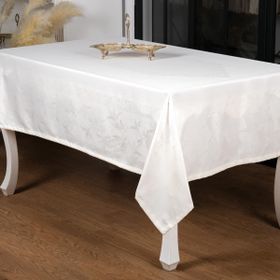 Finezza 160x220 cm Çınar Lüx Jakar Bambu Kumaş Krem Masa Örtüsü