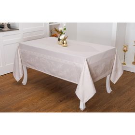 Finezza 160x220 cm Çınar Lüx Jakar Bambu Kumaş Taş Dikdörtgen Masa Örtüsü
