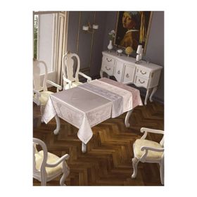 Finezza 160x220 cm Çınar Lüx Jakar Bambu Kumaş Taş Dikdörtgen Masa Örtüsü