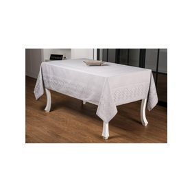 Finezza 160x220 cm Ezgi Lüx Jakar Polycotton Kumaş Gri Masa Örtüsü