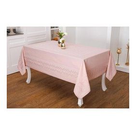 Finezza 160x220 cm Ezgi Lüx Jakar Polycotton Kumaş Pudra Dikdörtgen Masa Örtüsü