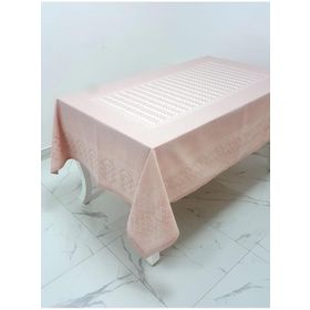 Finezza 160x220 cm Ezgi Lüx Jakar Polycotton Kumaş Pudra Dikdörtgen Masa Örtüsü
