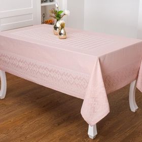 Finezza 160x220 cm Ezgi Lüx Jakar Polycotton Kumaş Pudra Dikdörtgen Masa Örtüsü