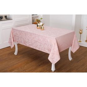 Finezza 160x220 cm İpek Lüx Jakar Polycotton Kumaş Pudra Dikdörtgen Masa Örtüsü