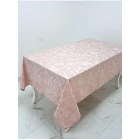 Finezza 160x220 cm İpek Lüx Jakar Polycotton Kumaş Pudra Dikdörtgen Masa Örtüsü