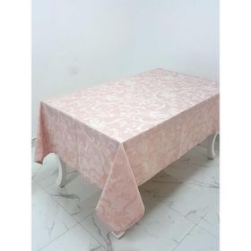 Finezza 160x220 cm İpek Lüx Jakar Polycotton Kumaş Pudra Dikdörtgen Masa Örtüsü