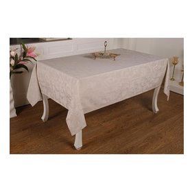 Finezza 160x220 cm İpek Lüx Jakar Polycotton Kumaş Taş Dikdörtgen Masa Örtüsü
